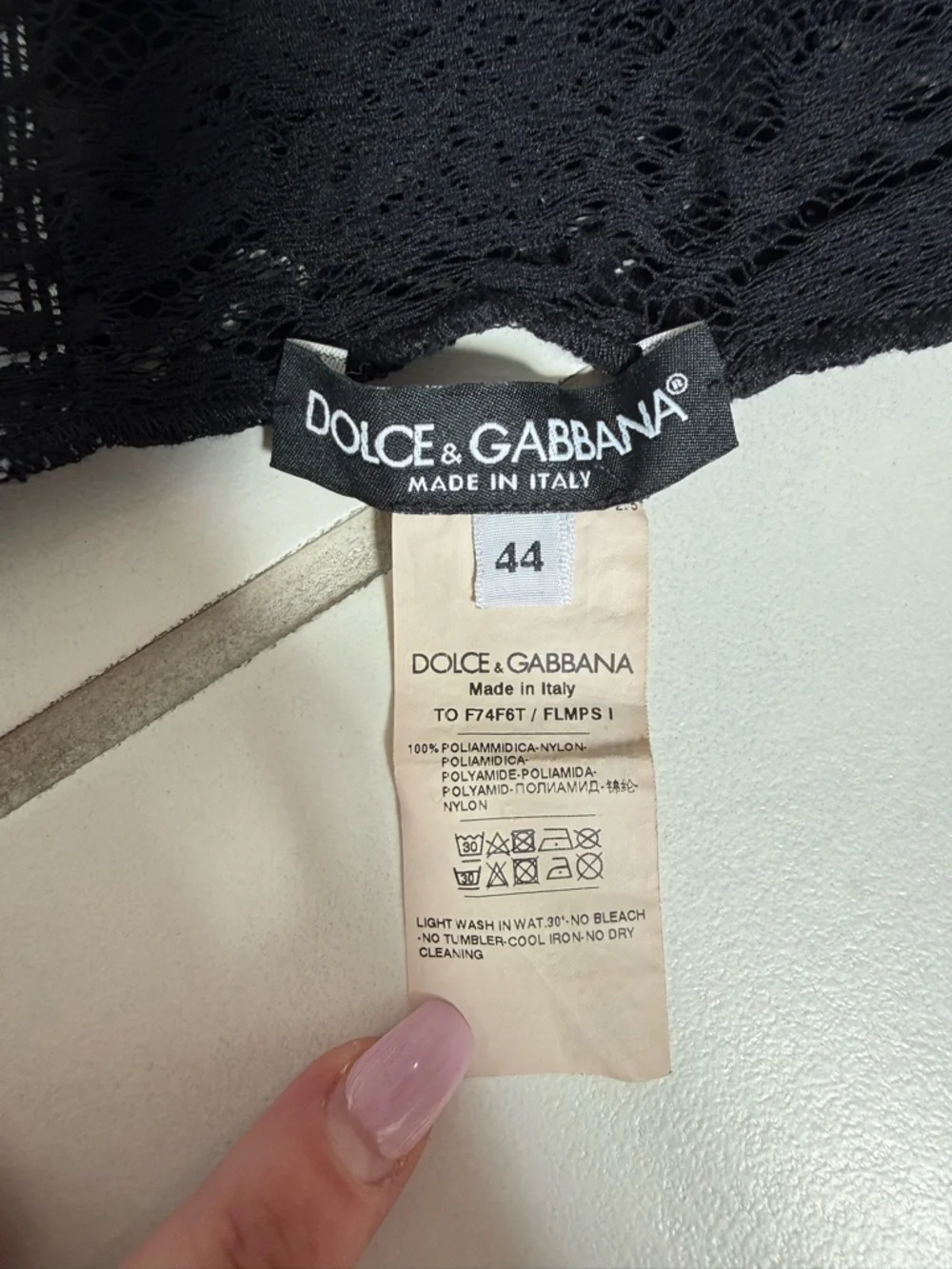 Dolce & Gabbana Black Lace Camisole with Branded Neck Label - Picture 3 of 3